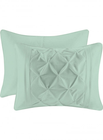 3-Piece Duvet Cover Set Cotton Aqua Blue 86x90inch