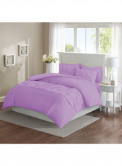 3-Piece Duvet Cover Set Cotton Purple 78x78inch reviews 3-Piece Duvet Cover Set Cotton Purple 78x78inch