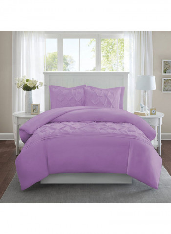 3-Piece Duvet Cover Set Cotton Purple 78x78inch