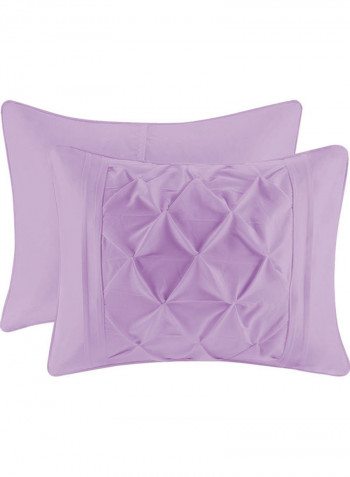 3-Piece Duvet Cover Set Cotton Purple 78x78inch