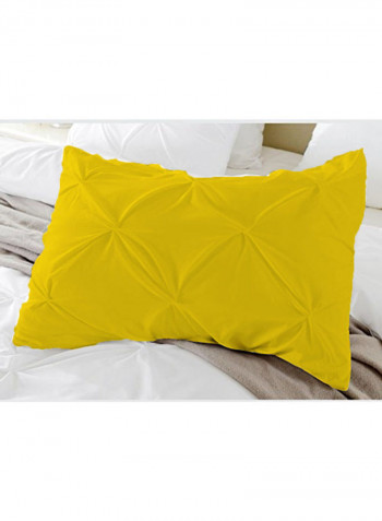 3-Piece Duvet Cover Set Cotton Yellow 114x96inch