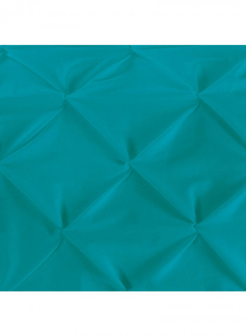 3-Piece Pinch Pleated Duvet Set Cotton Blue 114 x 96inch