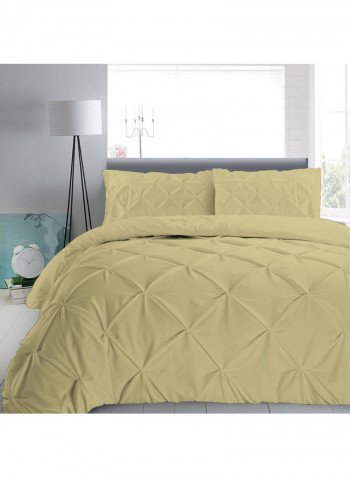 3-Piece Duvet Cover Set Cotton Beige 102 x 86inch