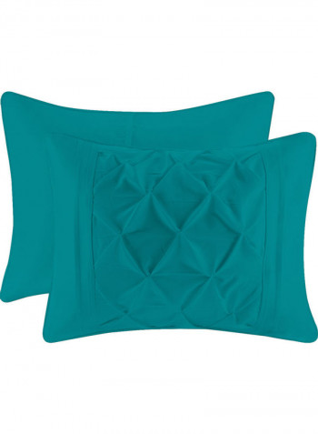 3-Piece Duvet Cover Set Cotton Turquoise Blue 53x78inch