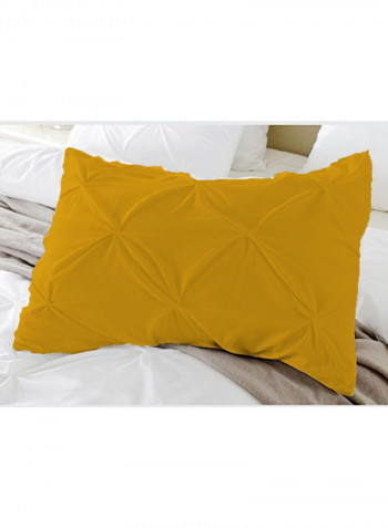 3-Piece Duvet Cover Set Cotton Yellow 114 X  96inch