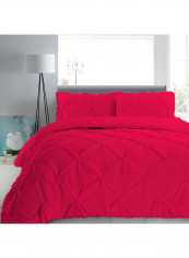 3-Piece Pinch Pleated Duvet Set Cotton Pink 102 x 86inch