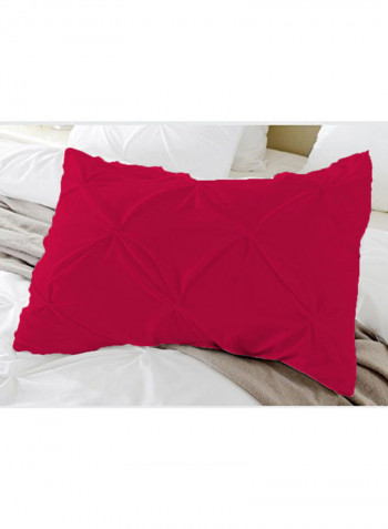 3-Piece Pinch Pleated Duvet Set Cotton Pink 102 x 86inch
