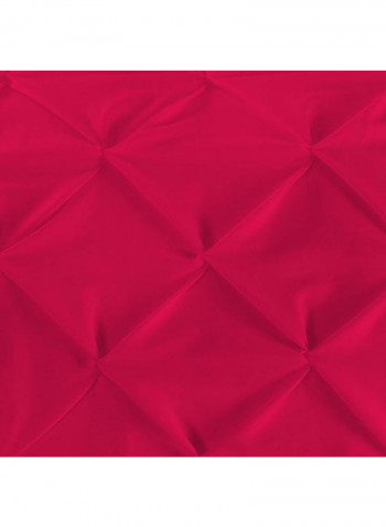 3-Piece Pinch Pleated Duvet Set Cotton Pink 102 x 86inch