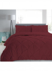 3-Piece Duvet Cover Set Cotton Wine Red 114 x 96inch