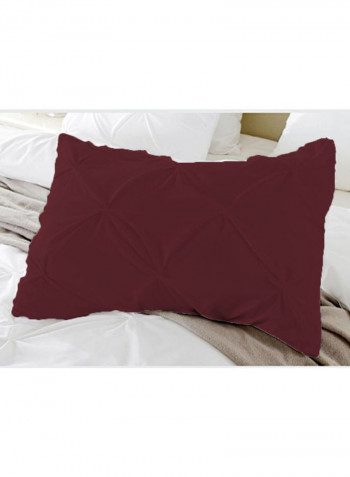 3-Piece Duvet Cover Set Cotton Wine Red 114 x 96inch