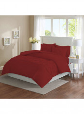 3 Piece Designer Square Pattern Tufted Hotel Duvet Set Solid Cotton Burgundy 86x90inch