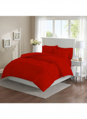 3-Piece Duvet Cover Set Cotton Blood Red 53x78inch