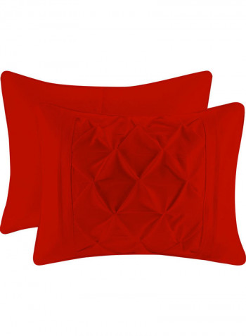 3-Piece Duvet Cover Set Cotton Blood Red 53x78inch