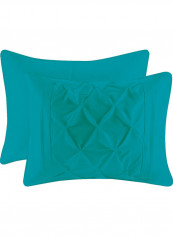 3-Piece Duvet Cover Set Cotton Turquoise Blue 102x86inch