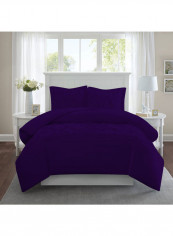 3-Piece Designer Square Pattern Tufted Duvet Set Cotton Purple 78 x 78inch