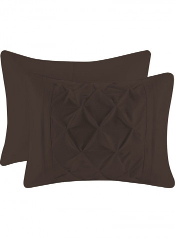 3-Piece Duvet Cover Set Cotton Brown 114x96inch