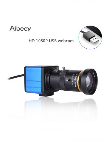 Full HD Webcam With Microphone 12.6x5x5centimeter Blue/Black