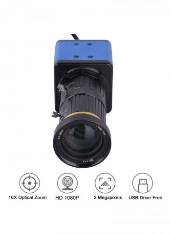 Full HD Webcam With Microphone 12.6x5x5centimeter Blue/Black