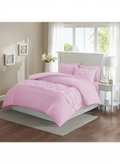 3-Piece Duvet Cover Set Cotton Pink 78x78inch reviews 3-Piece Duvet Cover Set Cotton Pink 78x78inch