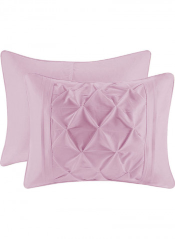 3-Piece Duvet Cover Set Cotton Pink 78x78inch
