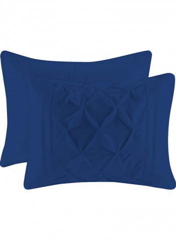 3-Piece Duvet Cover Set Cotton Royal Blue 102x86inch