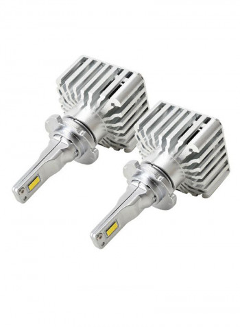 2-Piece LED Headlight Set With Adapter For D2S D2R