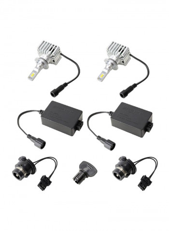 2-Piece LED Headlight Set With Adapter For D4S D4R