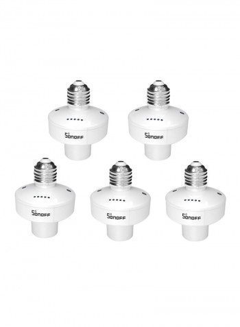 5-Piece WiFi Intelligent RF Lamp Holder For Alexa Google Home/Nest E27 White