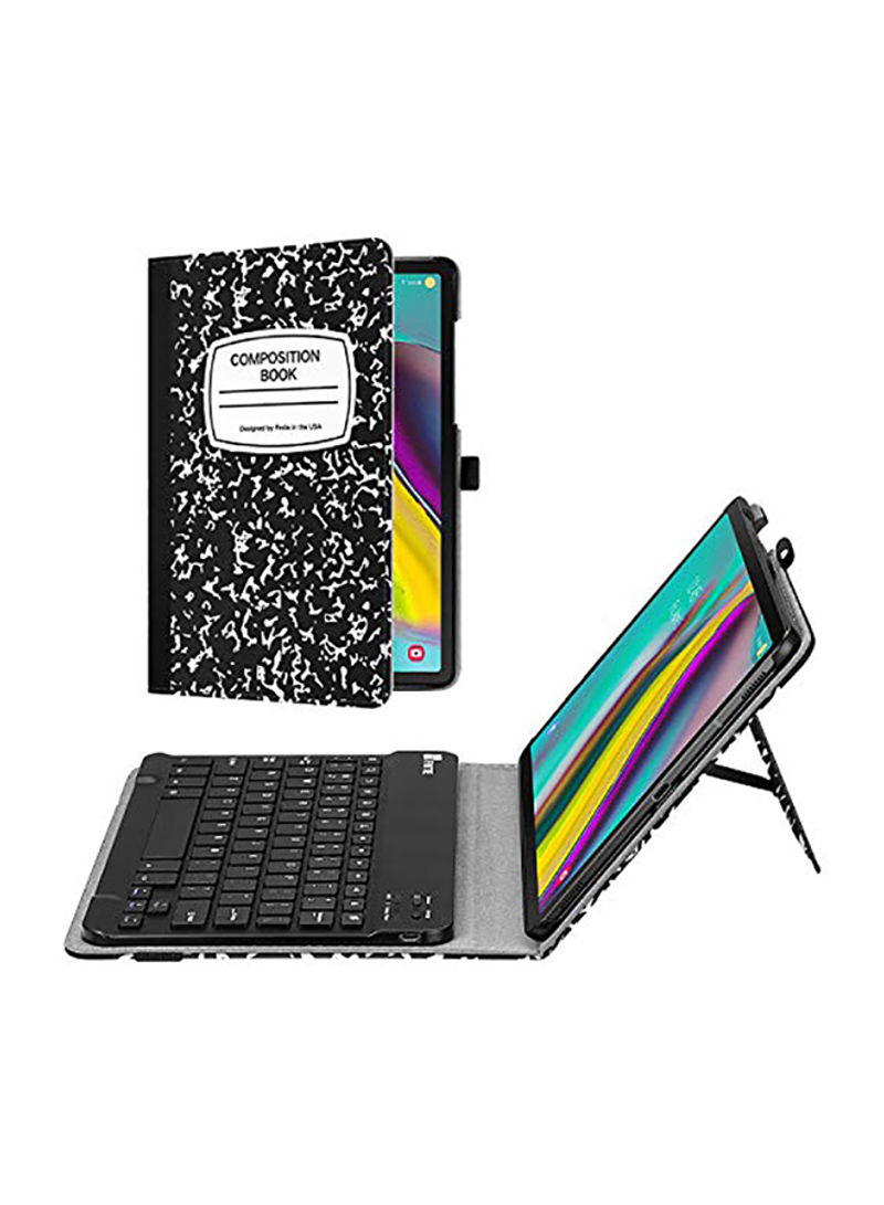 Protective Keyboard Case Cover For Samsung Galaxy Tab S5e (2015) 8-Inch Black/White