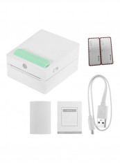 A8 Wireless Thermal Clip Design Receipt Label Printer أبيض/أخضر