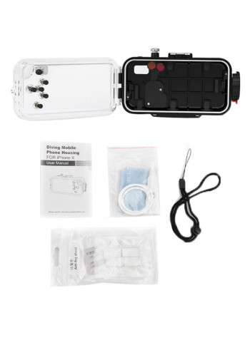 Waterproof Swimming Diving Mobile Phone Housing Case With Accessories Black/Clear