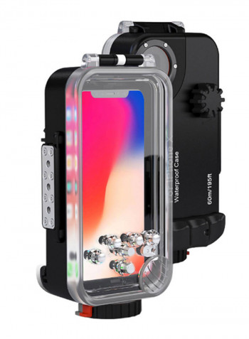 Waterproof Swimming Diving Mobile Phone Housing Case With Accessories Black/Clear