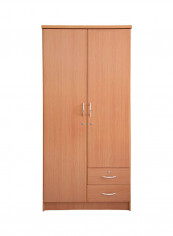 2 Door Wooden Lock Cabinet Beige 90x190x55centimeter