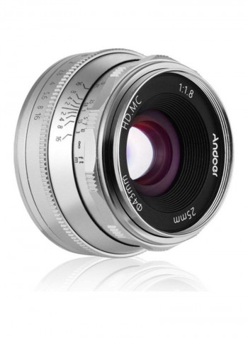 Manual Focus Wide Angle Fisheye Lens 5.5x3.8cm Silver