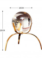 Metal Bracket Crystal Ball Ornament Golden