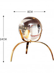Metal Bracket Crystal Ball Ornament Golden