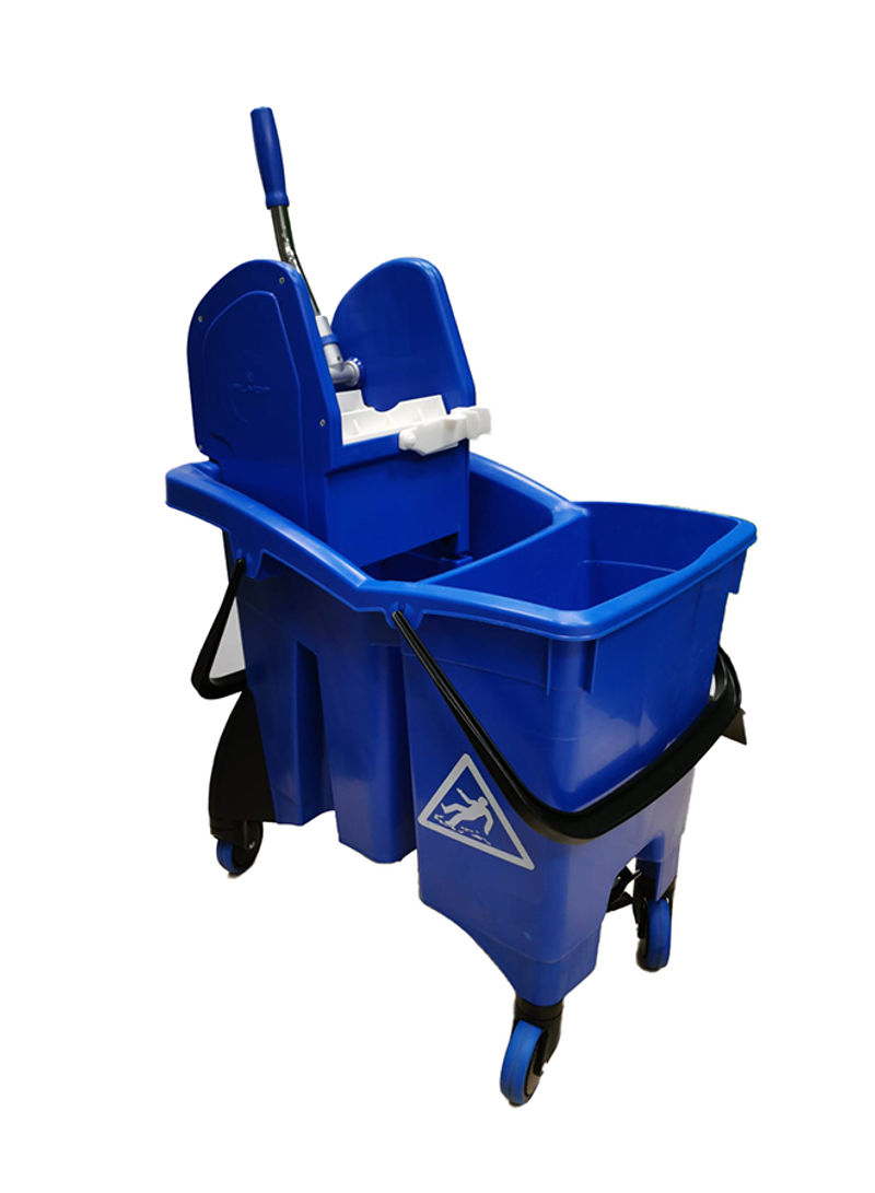 Shockproof Trolley With Draining Bucket Blue 30L