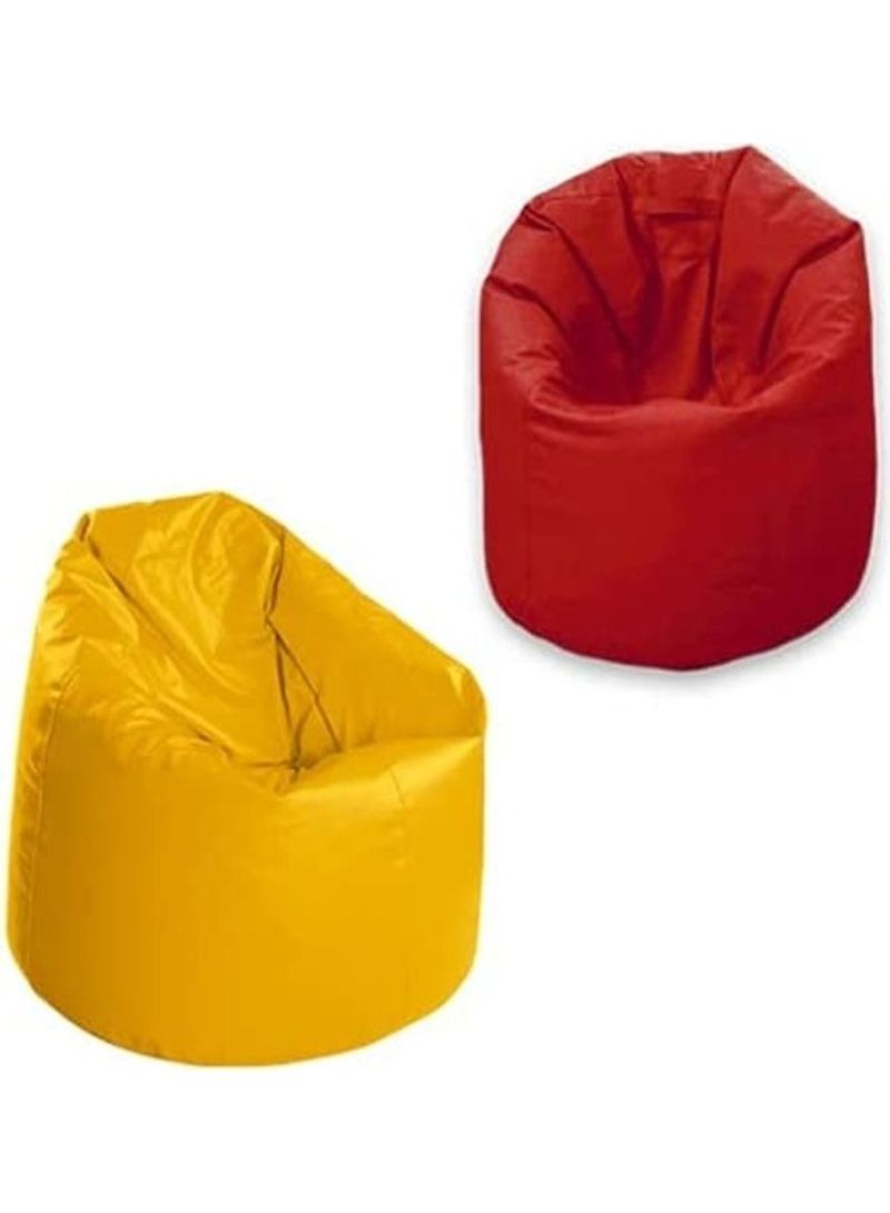 2-Piece Luxe Leather Bean Bag Combo Yellow/Red