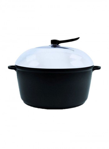 Aluminium Casserole With Lid Black/Clear 42centimeter