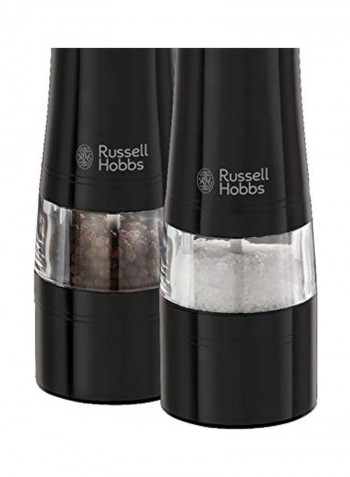 2-Piece Electric Salt And Pepper Grinder Set Black