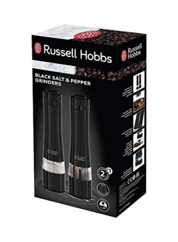 2-Piece Electric Salt And Pepper Grinder Set Black