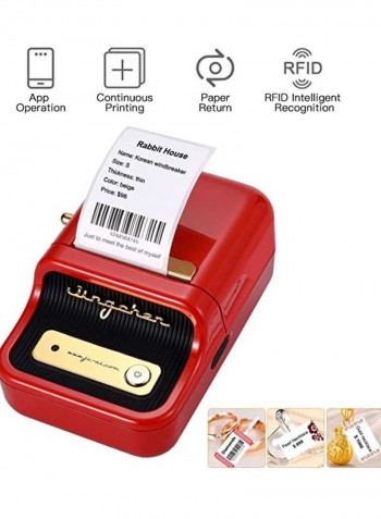 Wireless BT Thermal Label Maker Sticker Printer with RFID Recognition Red