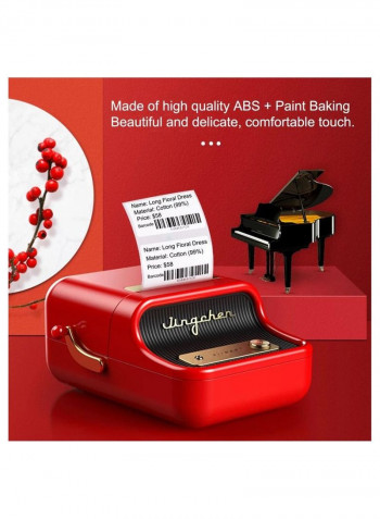 Wireless BT Thermal Label Maker Sticker Printer with RFID Recognition Red