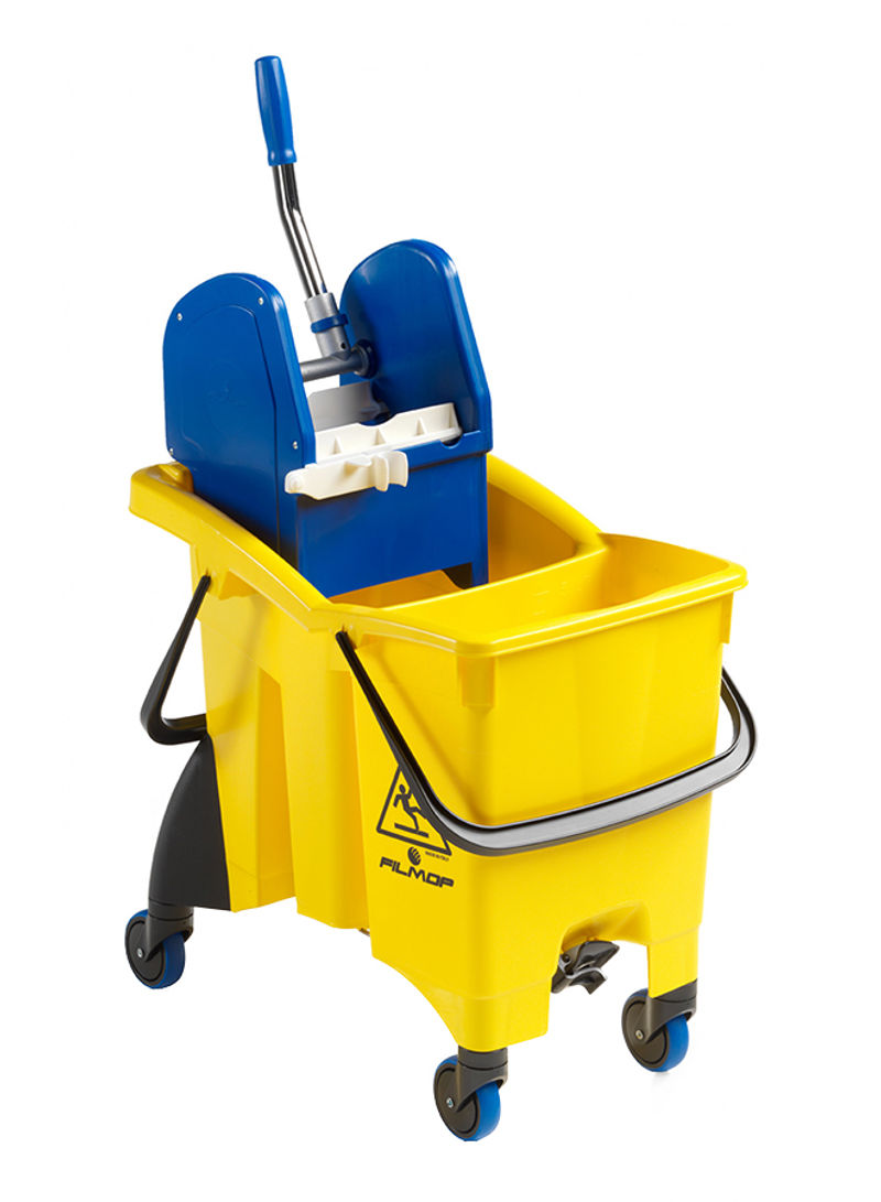 Shockproof Plastic Trolley With Two Draining Bucket Multicolour 30L