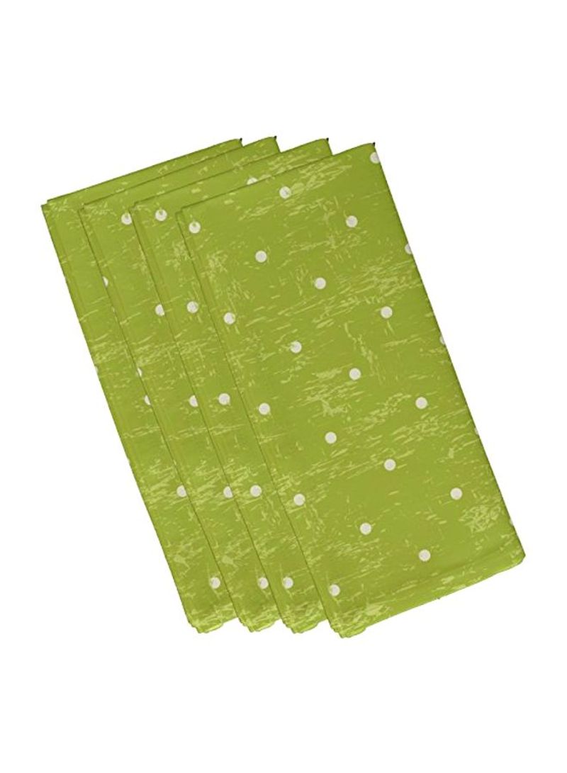 4-Piece Dorothy Dot Geometric Printed Polyester Napkin Green 19x19x19inch