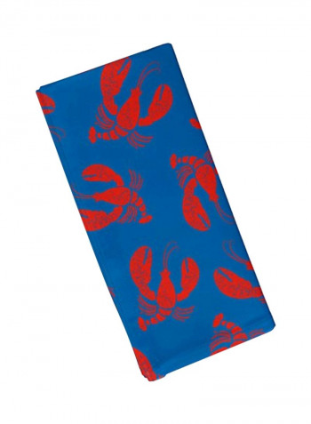 4-Piece Lobster Printed Napkin Set Blue/Red 19 x 19inch