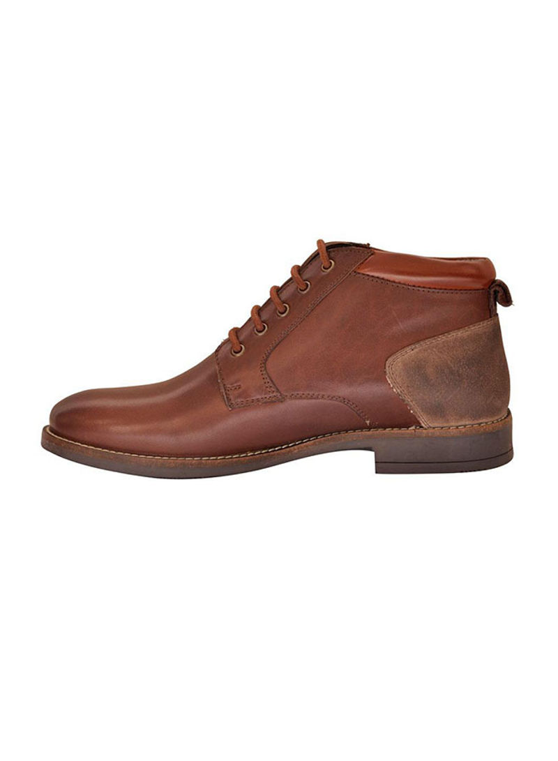 Solid Leather Boots Brown