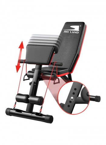Adjustable Weight Bench With Extreme Elastic Rope 40x120x30cm
