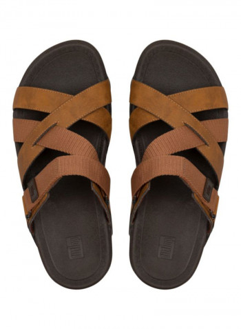 Adonis Adjustable Slides Dark Tan
