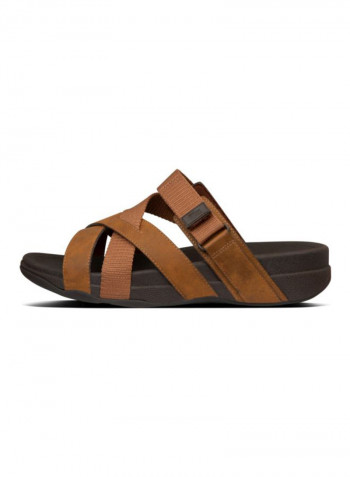 Adonis Adjustable Slides Dark Tan